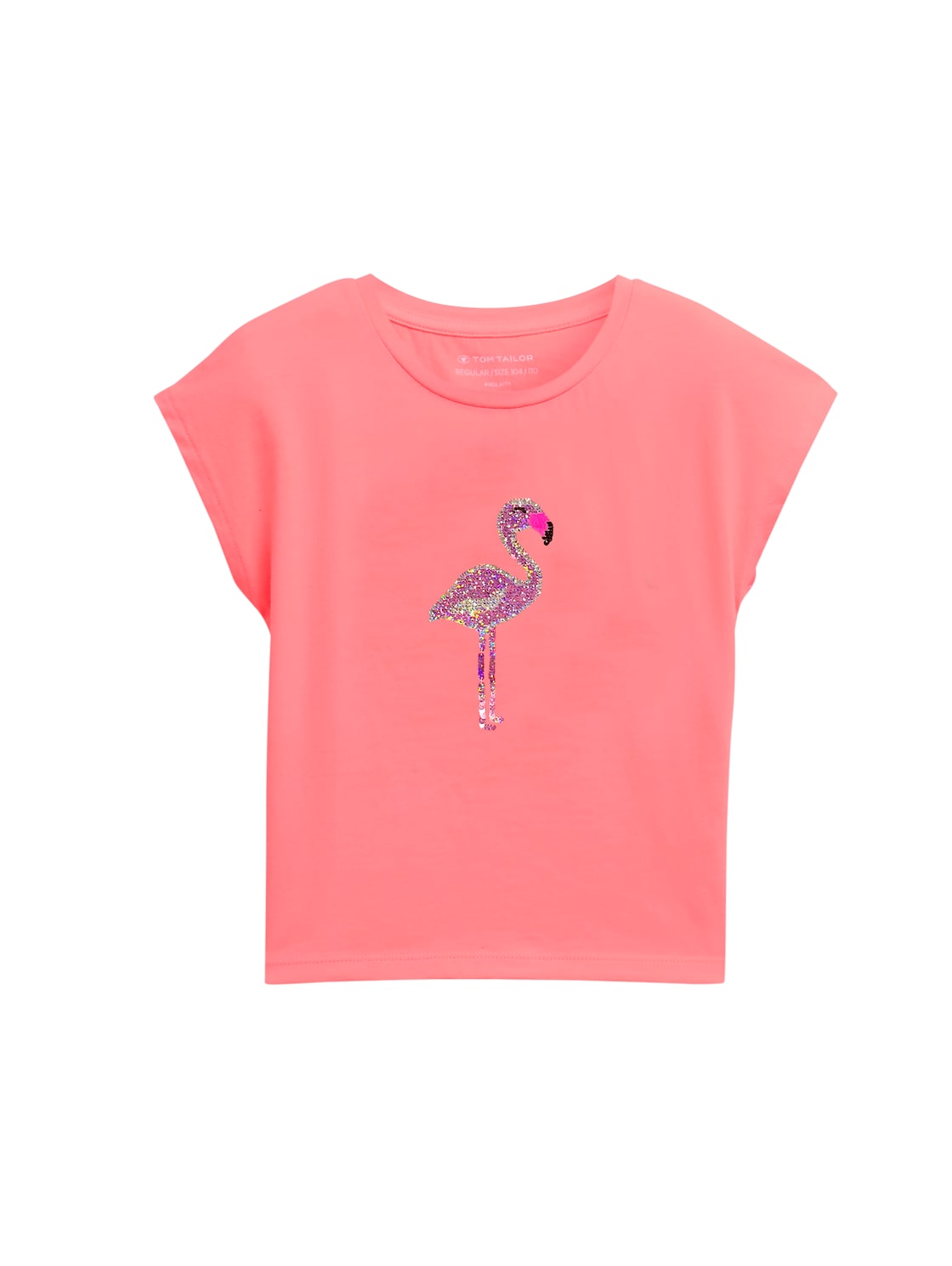 TOM TAILOR Mädchen T-Shirt mit Wendepailletten, rosa, Uni, Gr. 92/98 von Tom Tailor