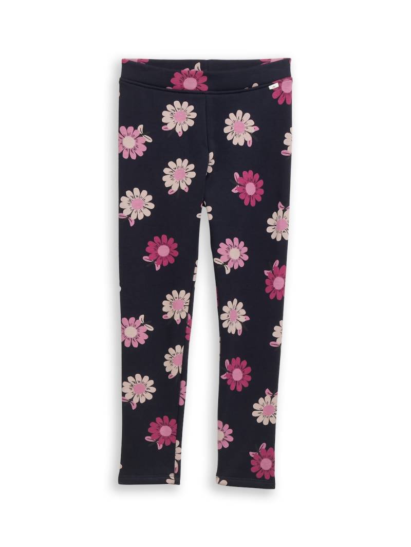 TOM TAILOR Mädchen Thermo Leggings mit Allover-Print, blau, Geblümt, Gr. 104/110 von Tom Tailor