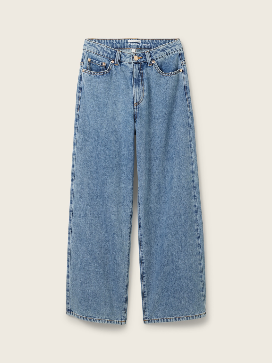 TOM TAILOR Mädchen Wide Leg Jeans, blau, Uni, Gr. 128 von Tom Tailor