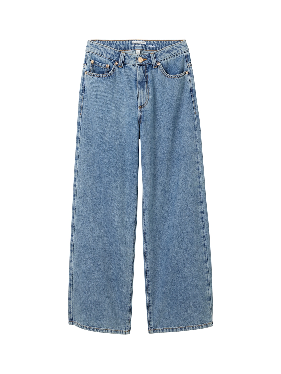 TOM TAILOR Mädchen Wide Leg Jeans, blau, Uni, Gr. 134 von Tom Tailor