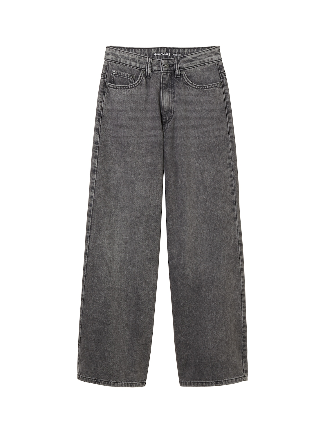 TOM TAILOR Mädchen Wide Leg Jeans, grau, Uni, Gr. 128 von Tom Tailor