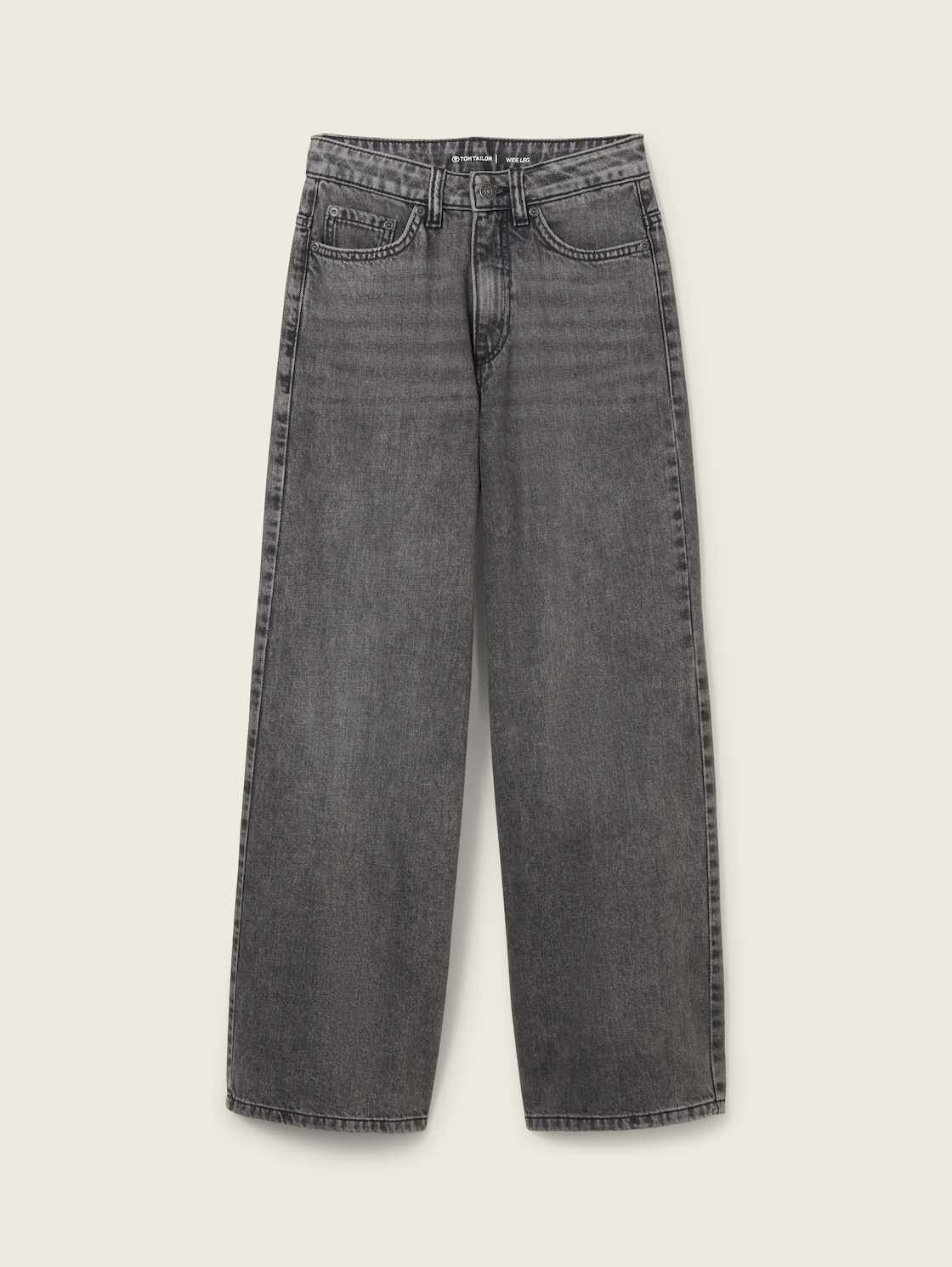 TOM TAILOR Mädchen Wide Leg Jeans, grau, Uni, Gr. 146 von Tom Tailor