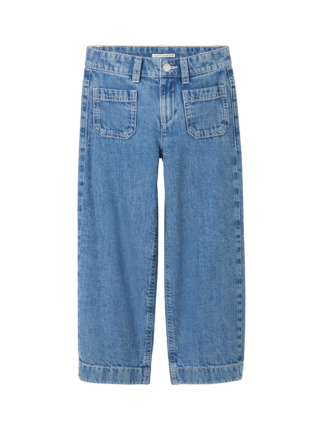 TOM TAILOR Mädchen Wide Leg Jeans mit Bio-Baumwolle, blau, Uni, Gr. 110 von Tom Tailor