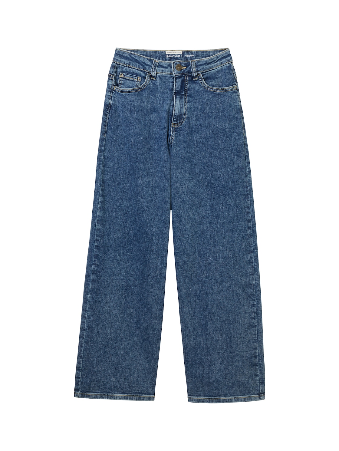 TOM TAILOR Mädchen Wide Leg Jeans mit Bio-Baumwolle, blau, Uni, Gr. 128 von Tom Tailor