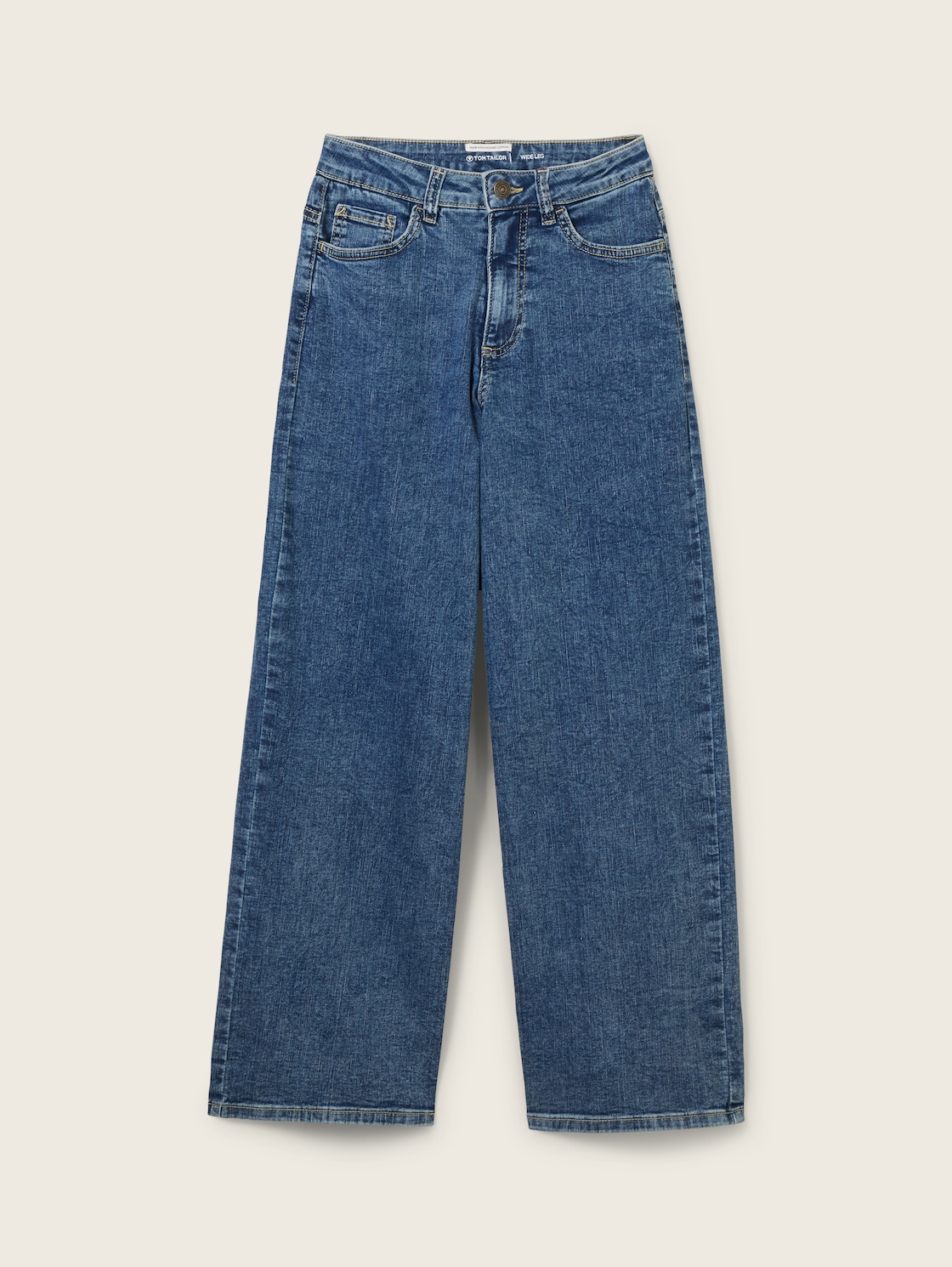 TOM TAILOR Mädchen Wide Leg Jeans mit Bio-Baumwolle, blau, Uni, Gr. 134 von Tom Tailor