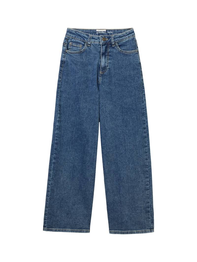 TOM TAILOR Mädchen Wide Leg Jeans mit Bio-Baumwolle, blau, Uni, Gr. 170 von Tom Tailor