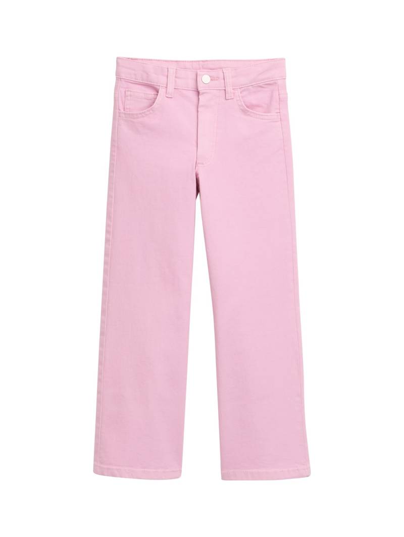 TOM TAILOR Mädchen Wide Leg Jeans mit Herz-Details, rosa, Uni, Gr. 128 von Tom Tailor