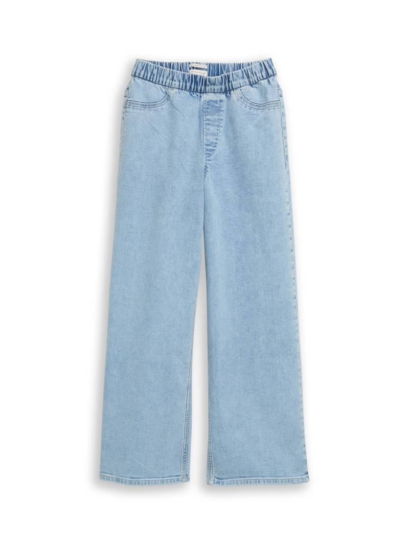 TOM TAILOR Mädchen Wide Leg Jeans mit Stretch, blau, Uni, Gr. 176 von Tom Tailor