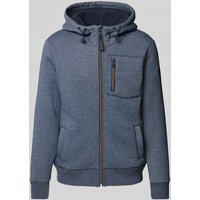 Tom Tailor Regular Fit Sweatjacke in Melange mit Label-Patch in Dunkelblau, Größe XXL von Tom Tailor