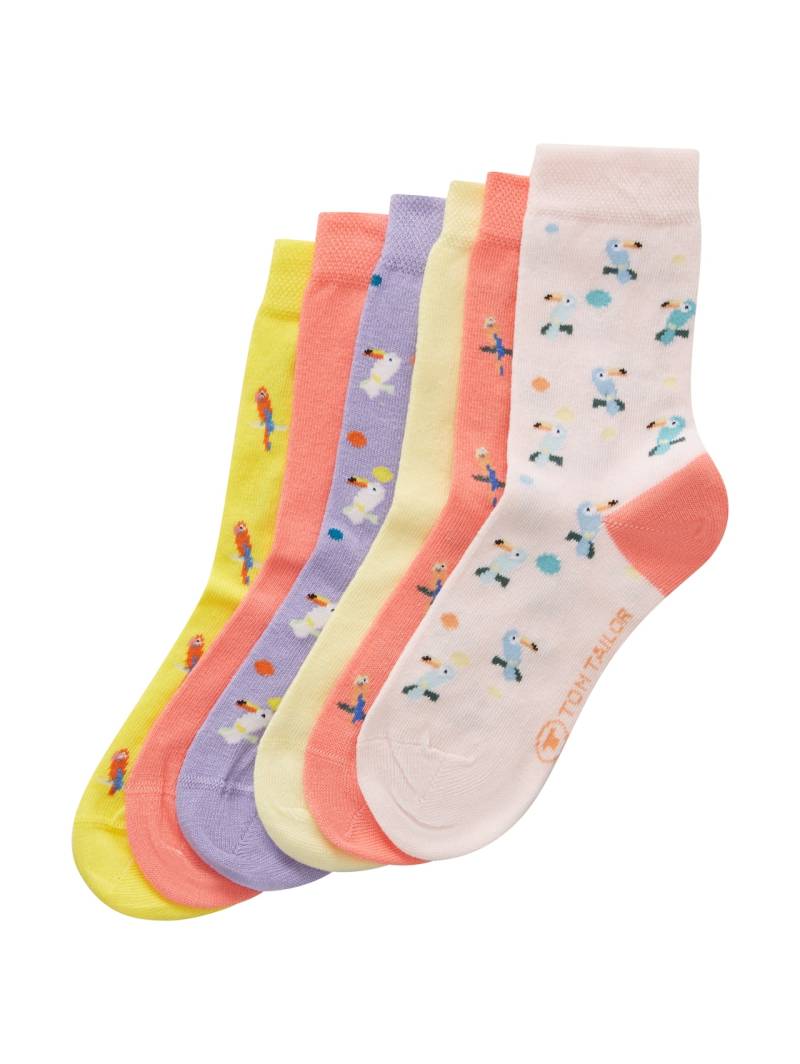 TOM TAILOR Unisex 6er Pack Kids Socken gemustert, gelb, Gemustert, Gr. 27-30 von Tom Tailor