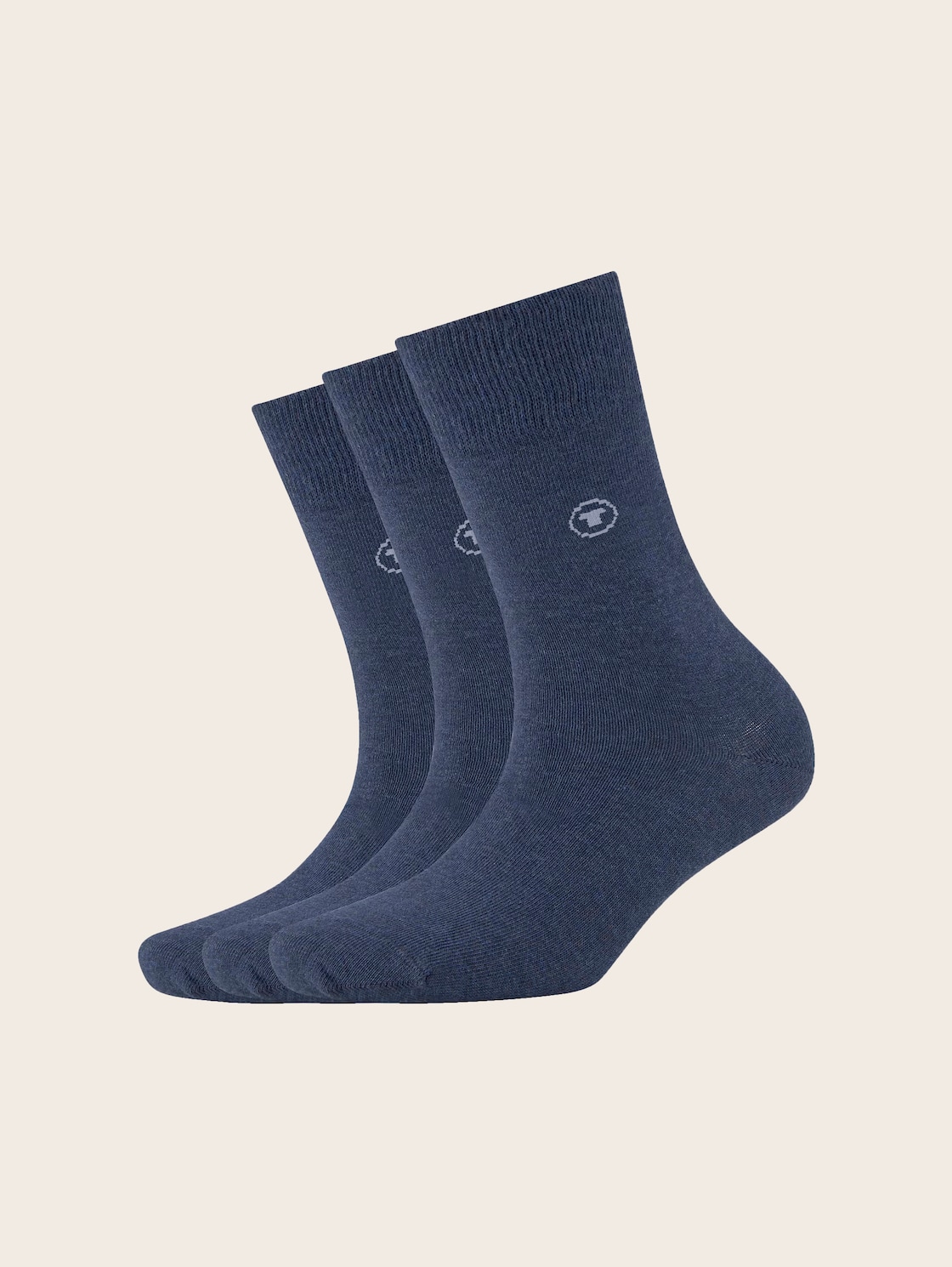 TOM TAILOR Damen Dreierpack Basic Socken, blau, Textprint, Gr. 35-38 von Tom Tailor