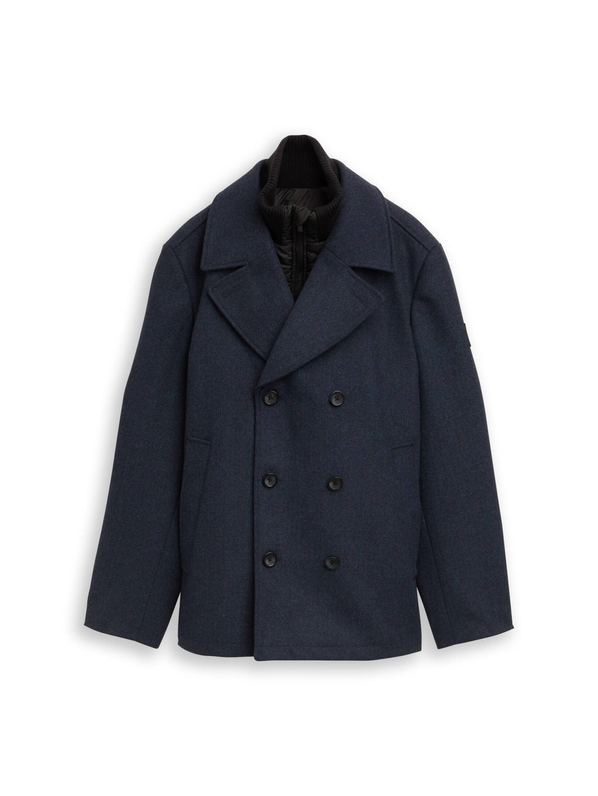 Tom Tailor - 2-in-1 Wolljacke mit abnehmbarer Innenjacke blue small herringbone - Gr. - XXL von Tom Tailor