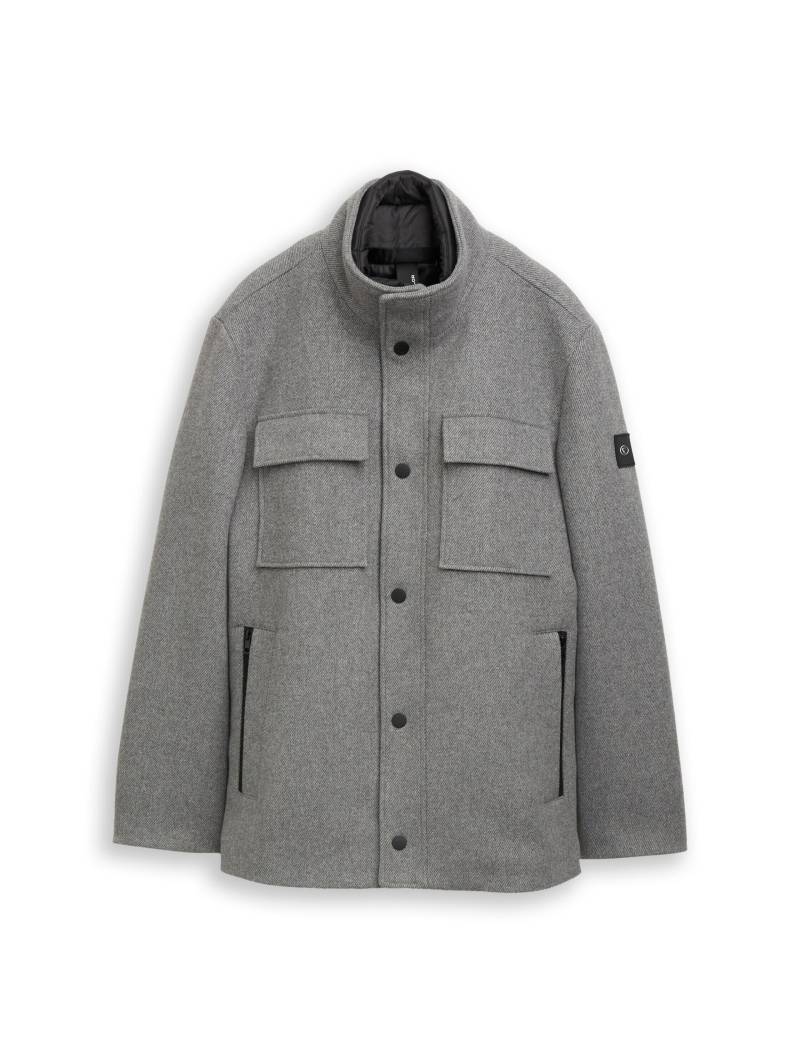 Tom Tailor - 2-in-1 Wolljacke mit abnehmbarer Innenjacke light stone grey wool twill - Gr. - XXL von Tom Tailor