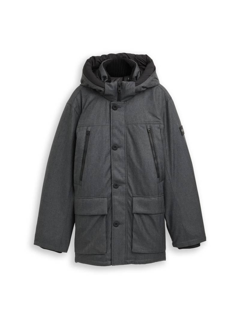 Tom Tailor - Arctic Parka mit abnehmbarer Kapuze anthracite melange herringbone - Gr. - XXL von Tom Tailor