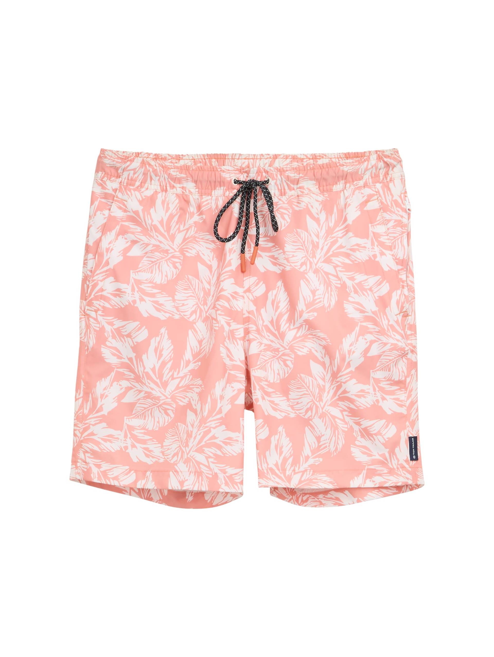 Tom Tailor - Badeshorts mit Print coral white leaf design - Gr. - M von Tom Tailor