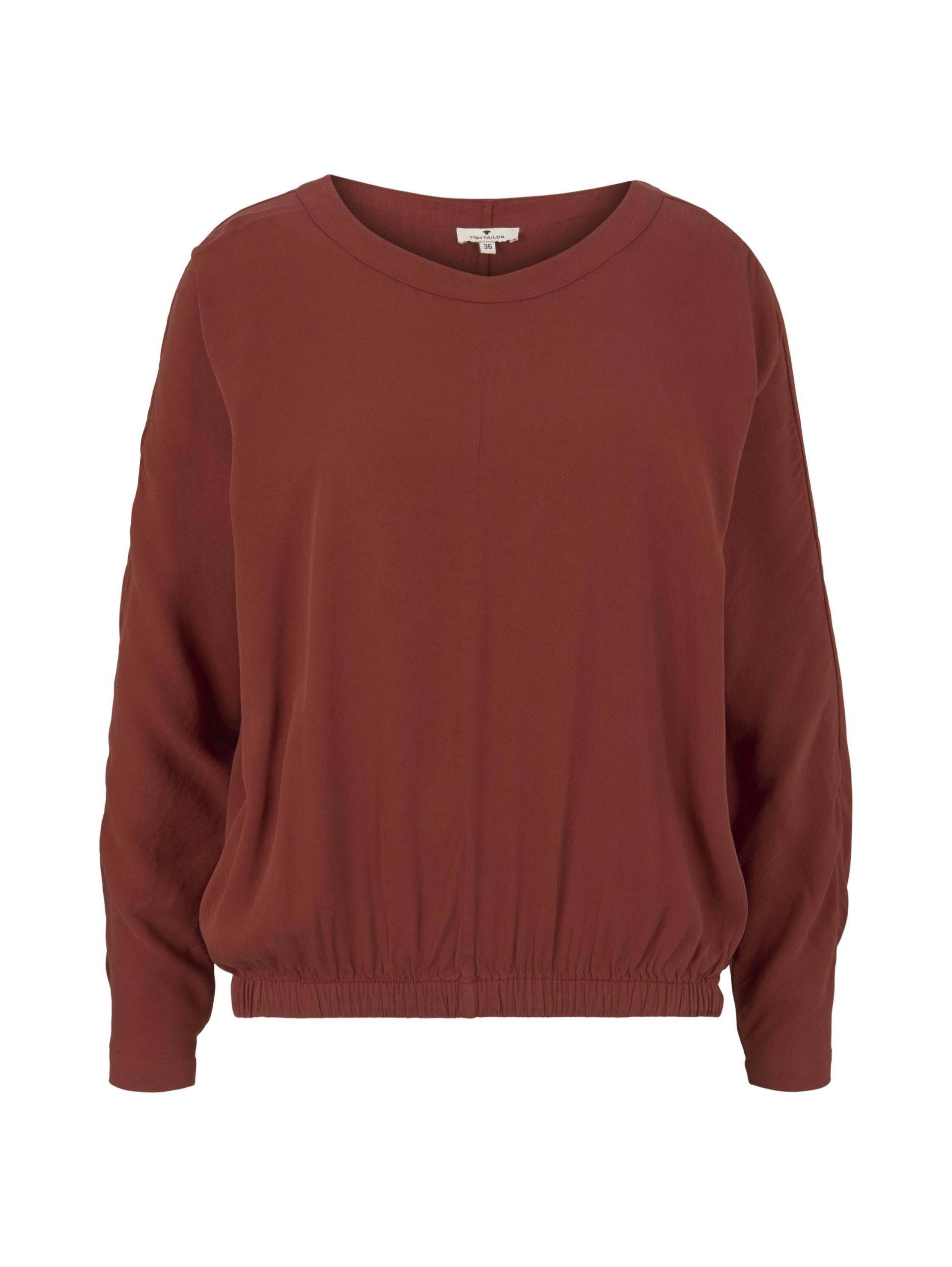 Tom Tailor - Basic Bluse mit Lyocell dark maroon red - Gr. - 42 von Tom Tailor