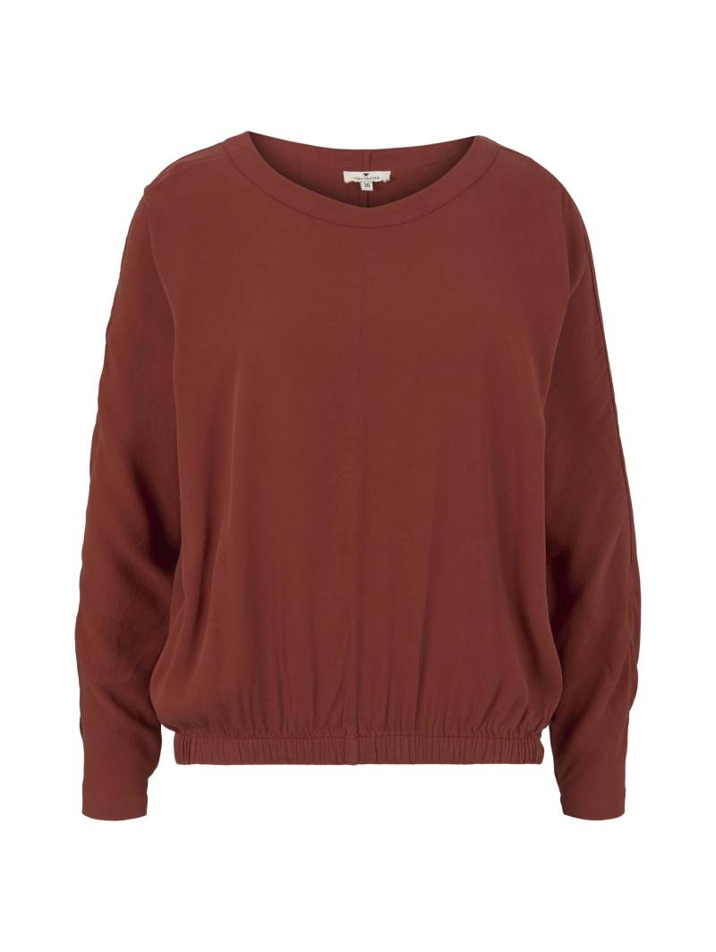 Tom Tailor - Basic Bluse mit Lyocell dark maroon red - Gr. - 42 von Tom Tailor