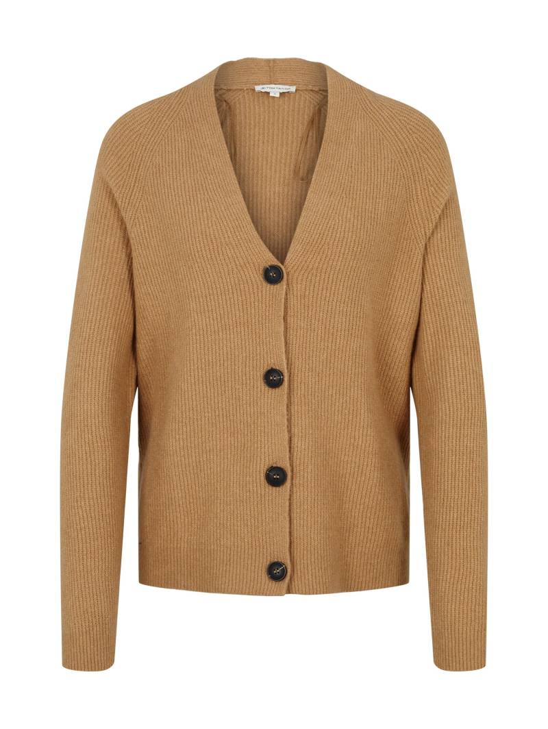 Tom Tailor - Basic Cardigan soft light camel melange - Gr. - L von Tom Tailor