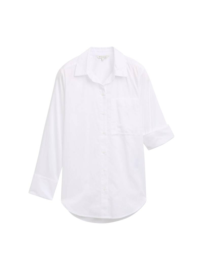 Tom Tailor - Basic Hemdbluse aus Baumwolle white - Gr. - 40 von Tom Tailor