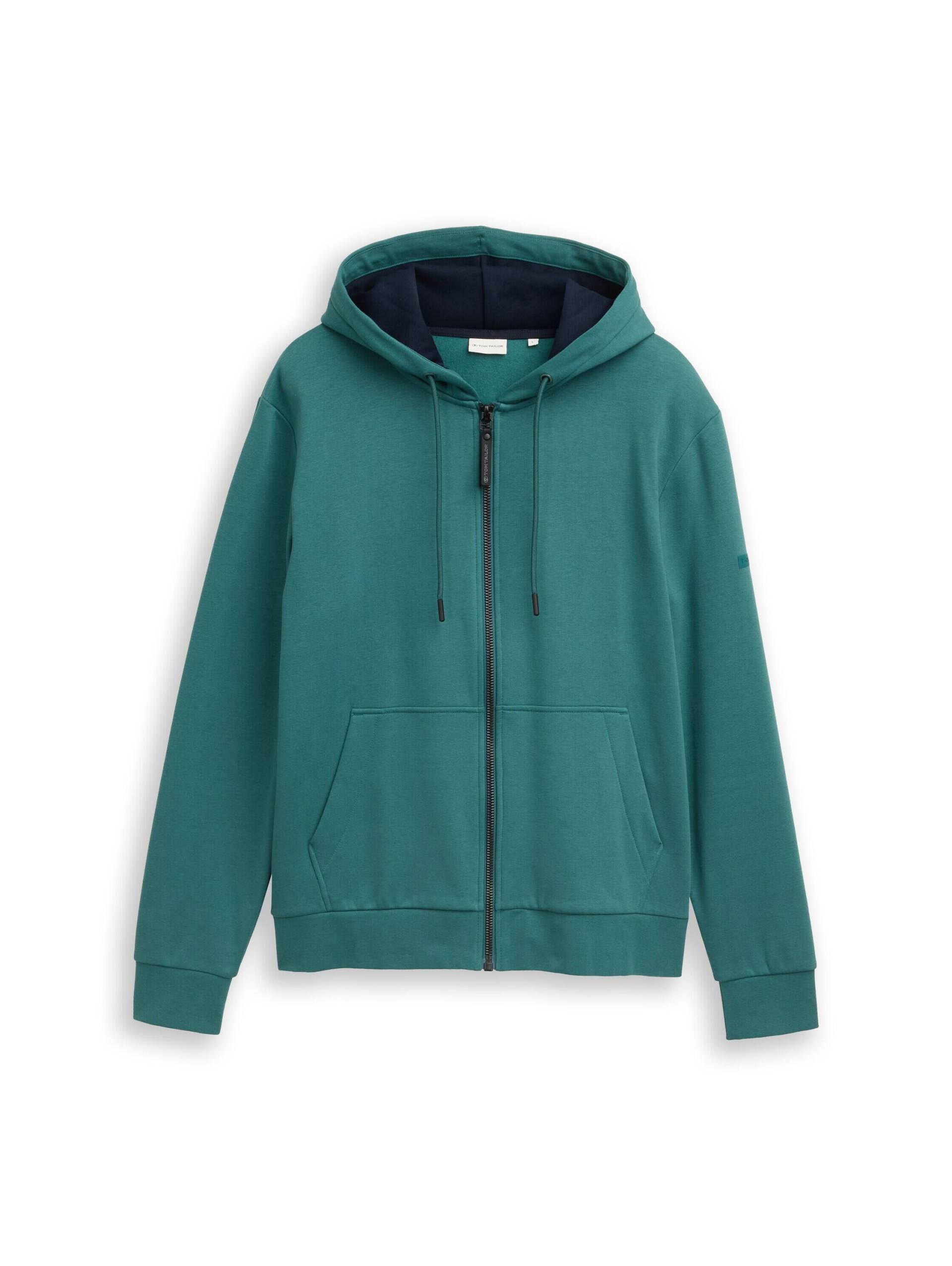 Tom Tailor - Basic Hoodie Sweatjacke jasper green - Gr. - M von Tom Tailor