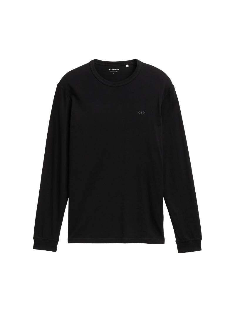 Tom Tailor - Basic Langarmshirt aus Baumwolle black - Gr. - S von Tom Tailor