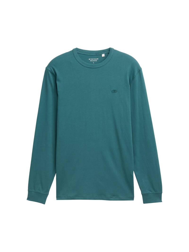 Tom Tailor - Basic Langarmshirt aus Baumwolle jasper green - Gr. - XXXL von Tom Tailor