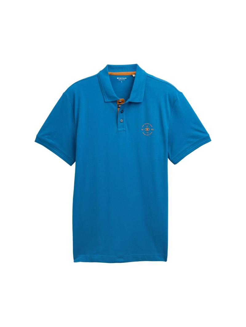 Tom Tailor - Basic Poloshirt in Unifarben blue petrol - Gr. - L von Tom Tailor