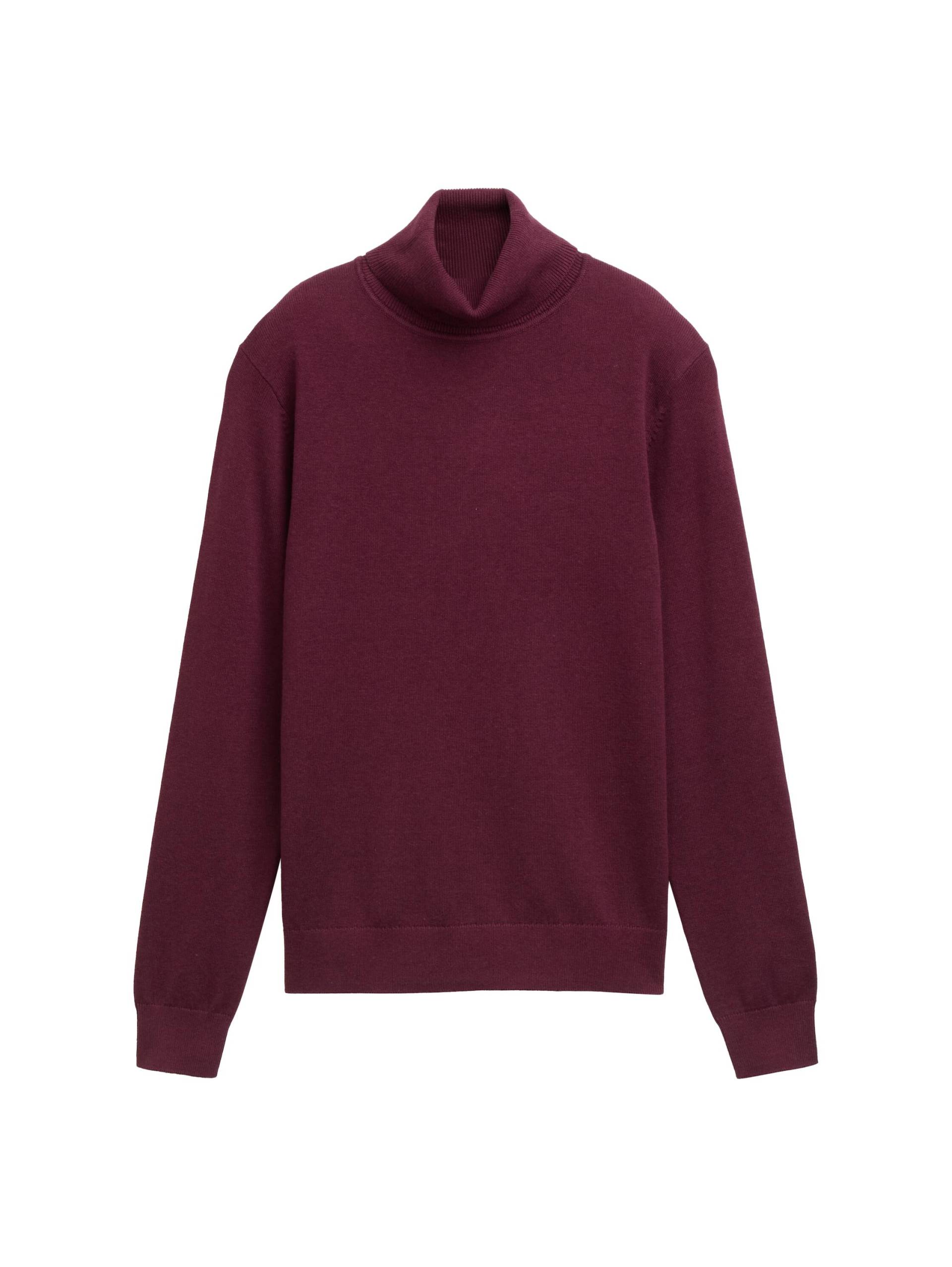 Tom Tailor - Basic Rollkragenpullover bordeaux red - Gr. - S von Tom Tailor
