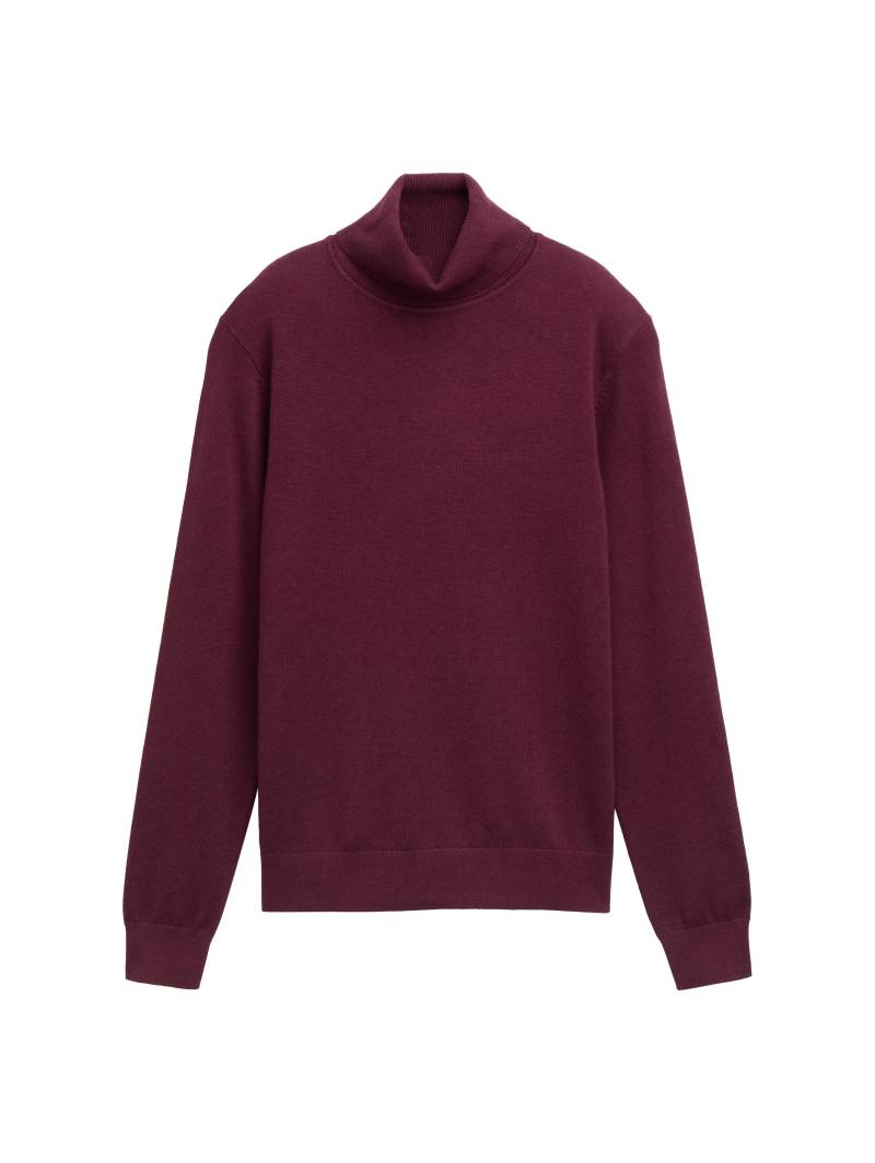 Tom Tailor - Basic Rollkragenpullover bordeaux red - Gr. - S von Tom Tailor
