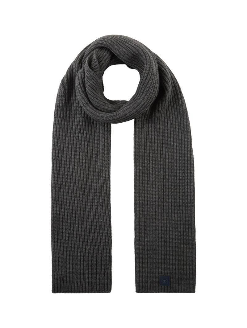 Tom Tailor - Basic Schal aus Rippstrick black grey melange - Gr. - OS von Tom Tailor