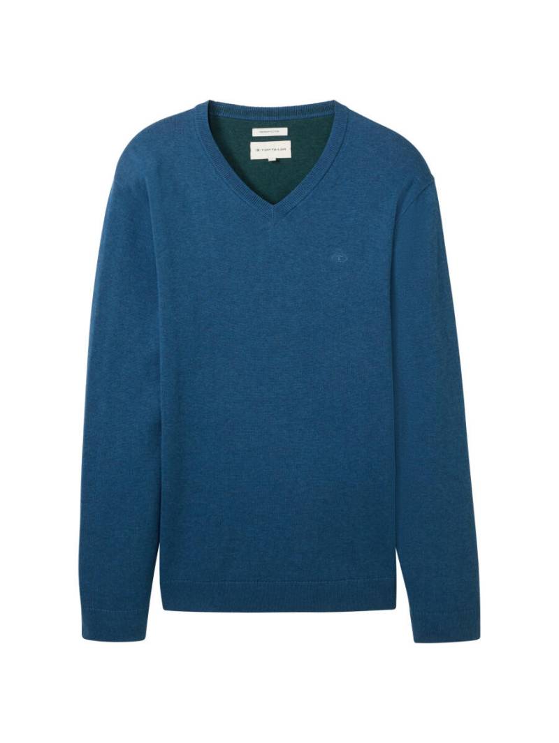 Tom Tailor - Basic-Strick mit V-Ausschnitt blau - Gr. - XXXL von Tom Tailor