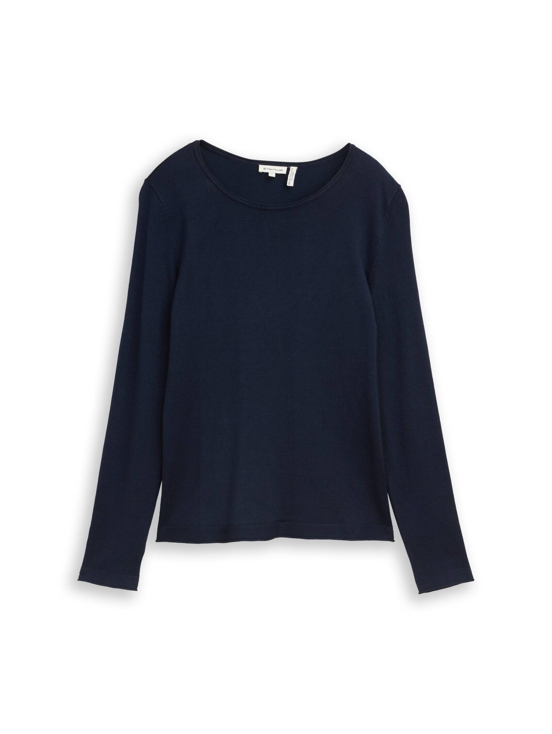 Tom Tailor - Basic Strickpullover mit Rundhalsausschnitt sky captain blue - Gr. - XXL von Tom Tailor
