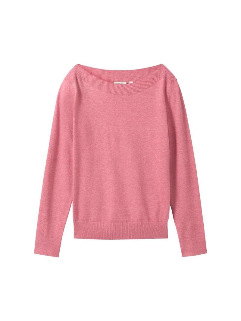 Tom Tailor - Basic Strickpullover wine rose melange inject - Gr. - M von Tom Tailor
