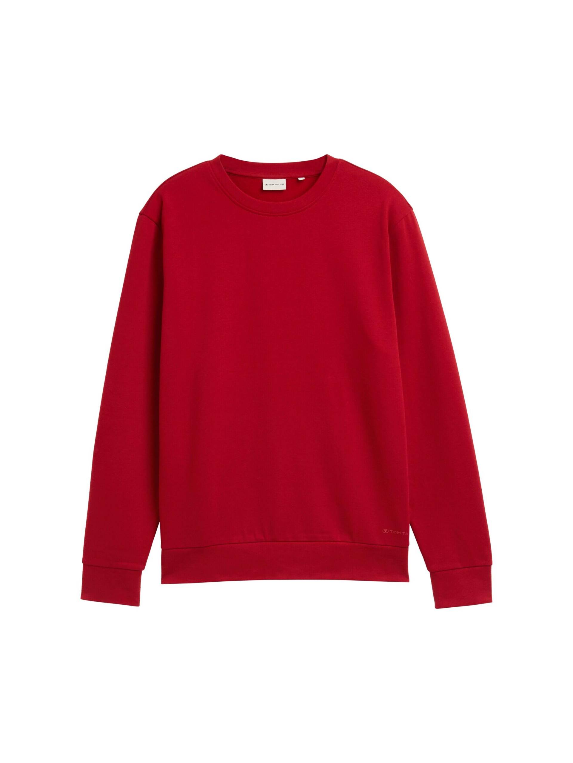 Tom Tailor - Basic Sweatshirt in Unifarben samba red - Gr. - L von Tom Tailor
