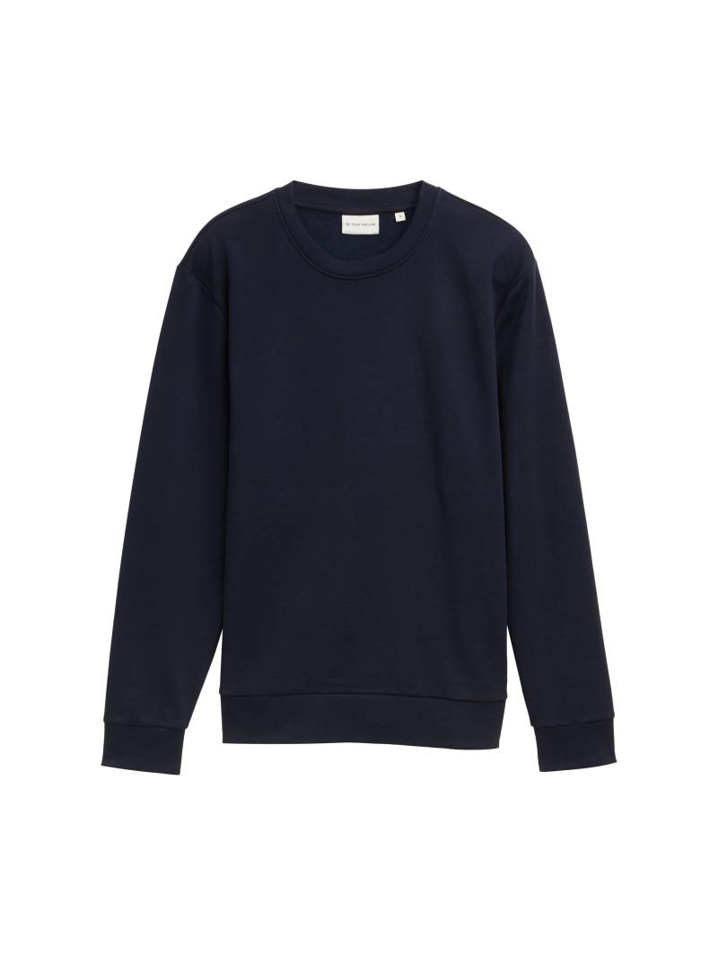 Tom Tailor - Basic Sweatshirt in Unifarben sky captain blue - Gr. - L von Tom Tailor