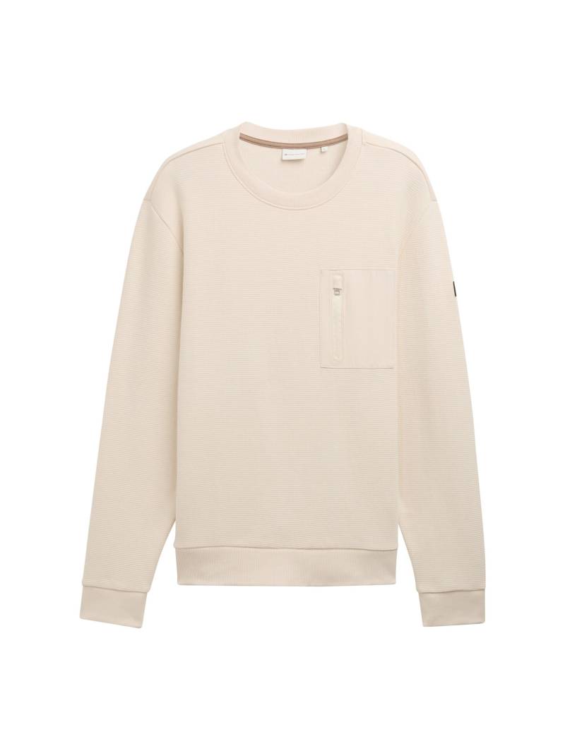 Tom Tailor - Basic Sweatshirt mit Brusttasche smooth light sand - Gr. - XXL von Tom Tailor