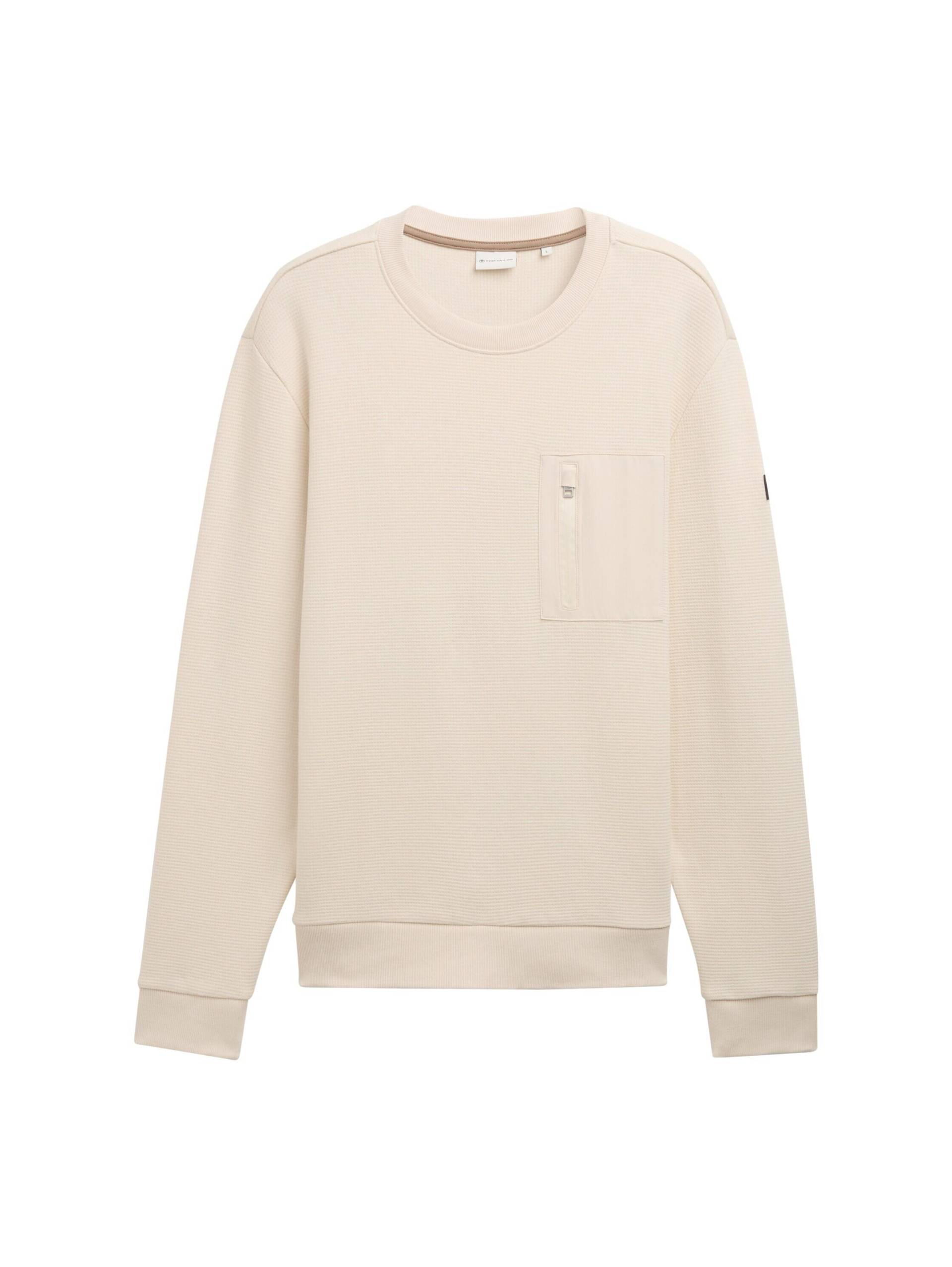 Tom Tailor - Basic Sweatshirt mit Brusttasche smooth light sand - Gr. - XXXL von Tom Tailor