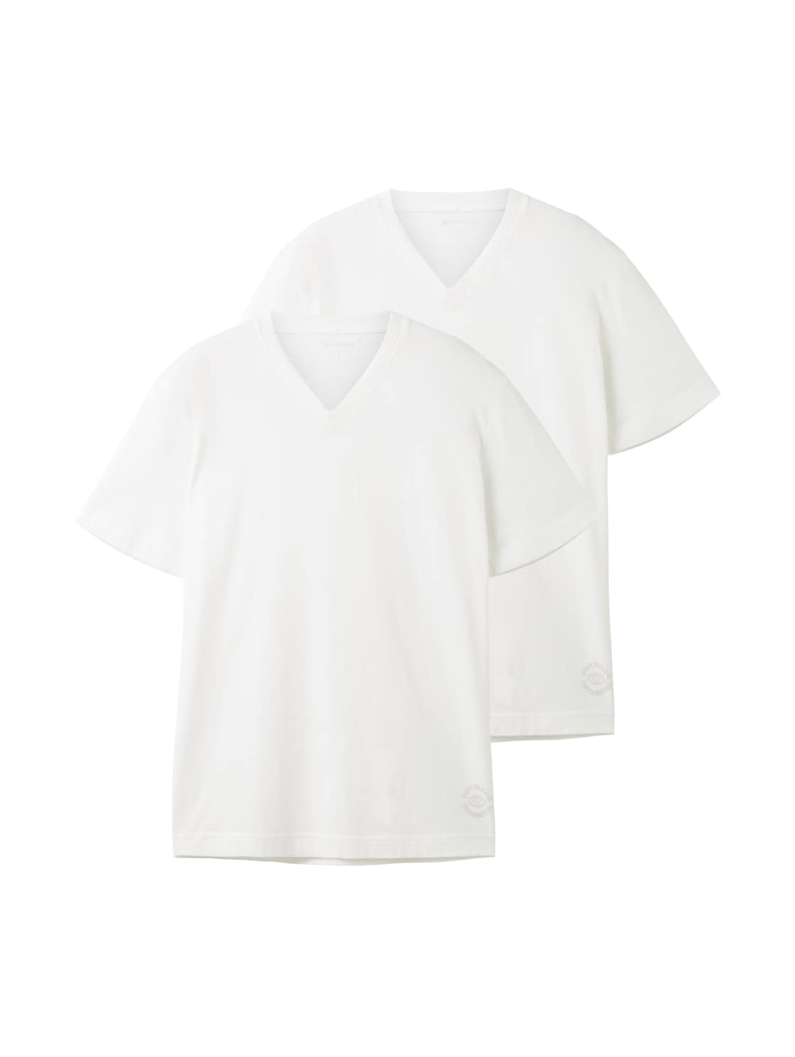Tom Tailor - Basic T-Shirt im 2er-Pack mit V-Ausschnitt white - Gr. - XXXL von Tom Tailor