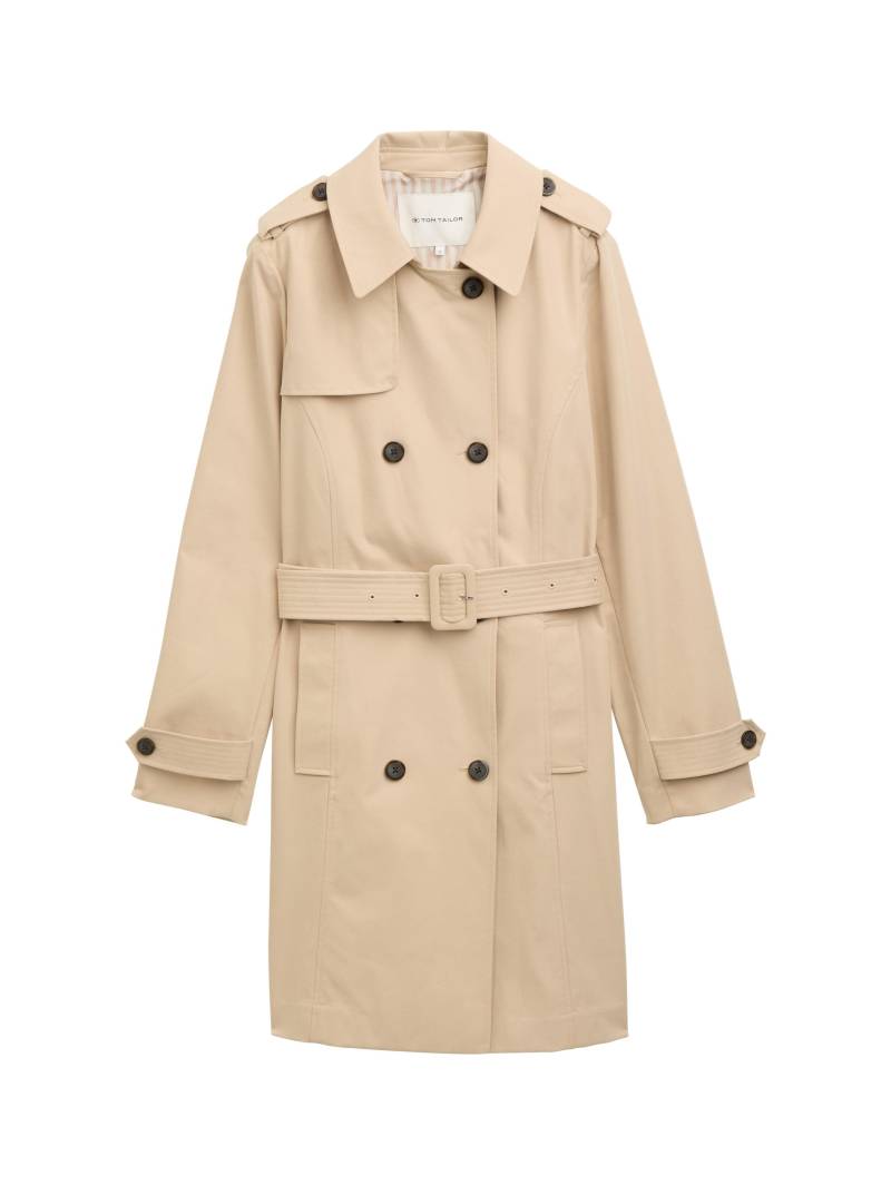 Tom Tailor - Basic Trenchcoat soft taupe beige - Gr. - S von Tom Tailor