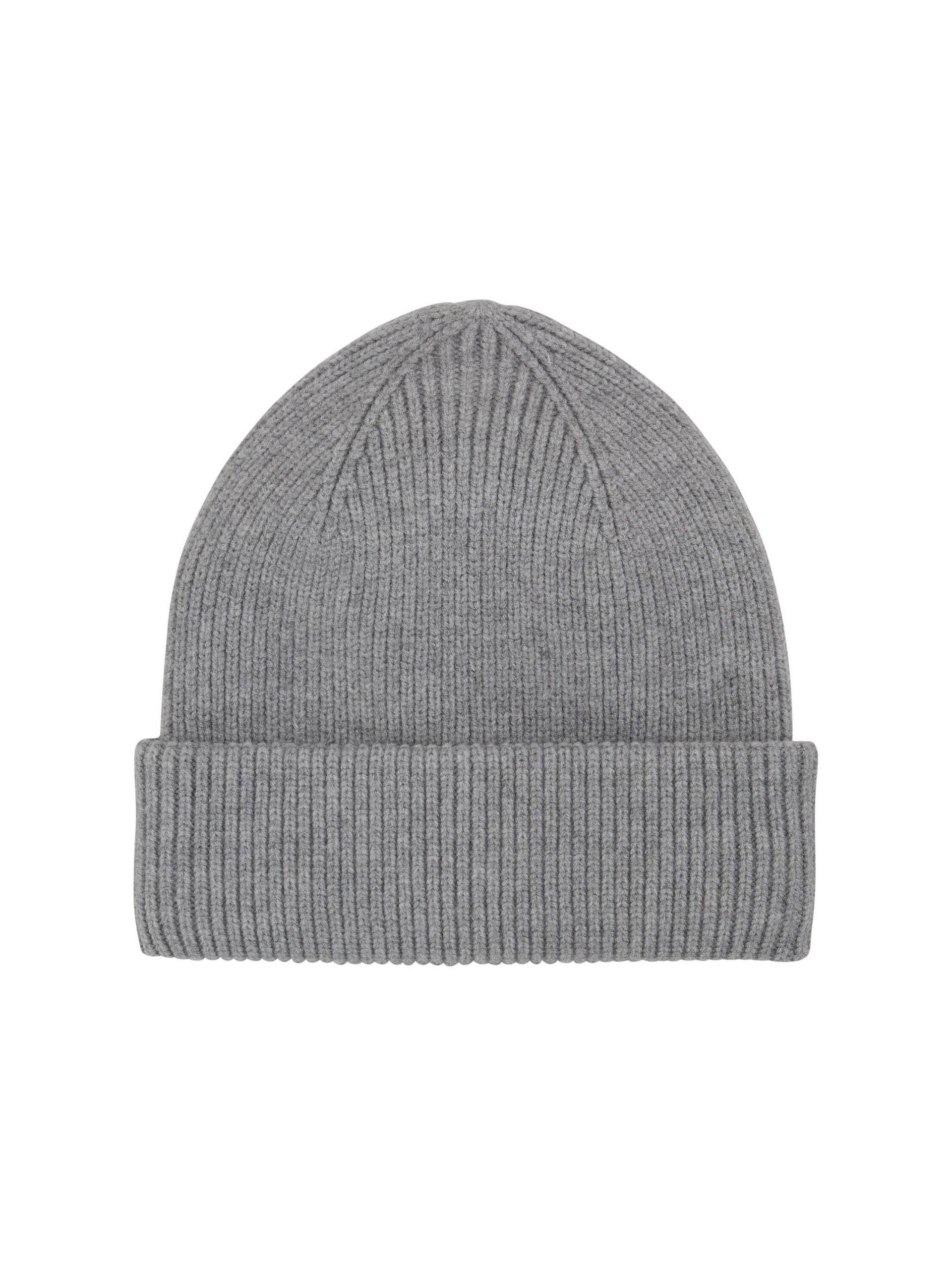Tom Tailor - Beanie Mütze aus Rippstrick medium silver grey melange - Gr. - OS von Tom Tailor