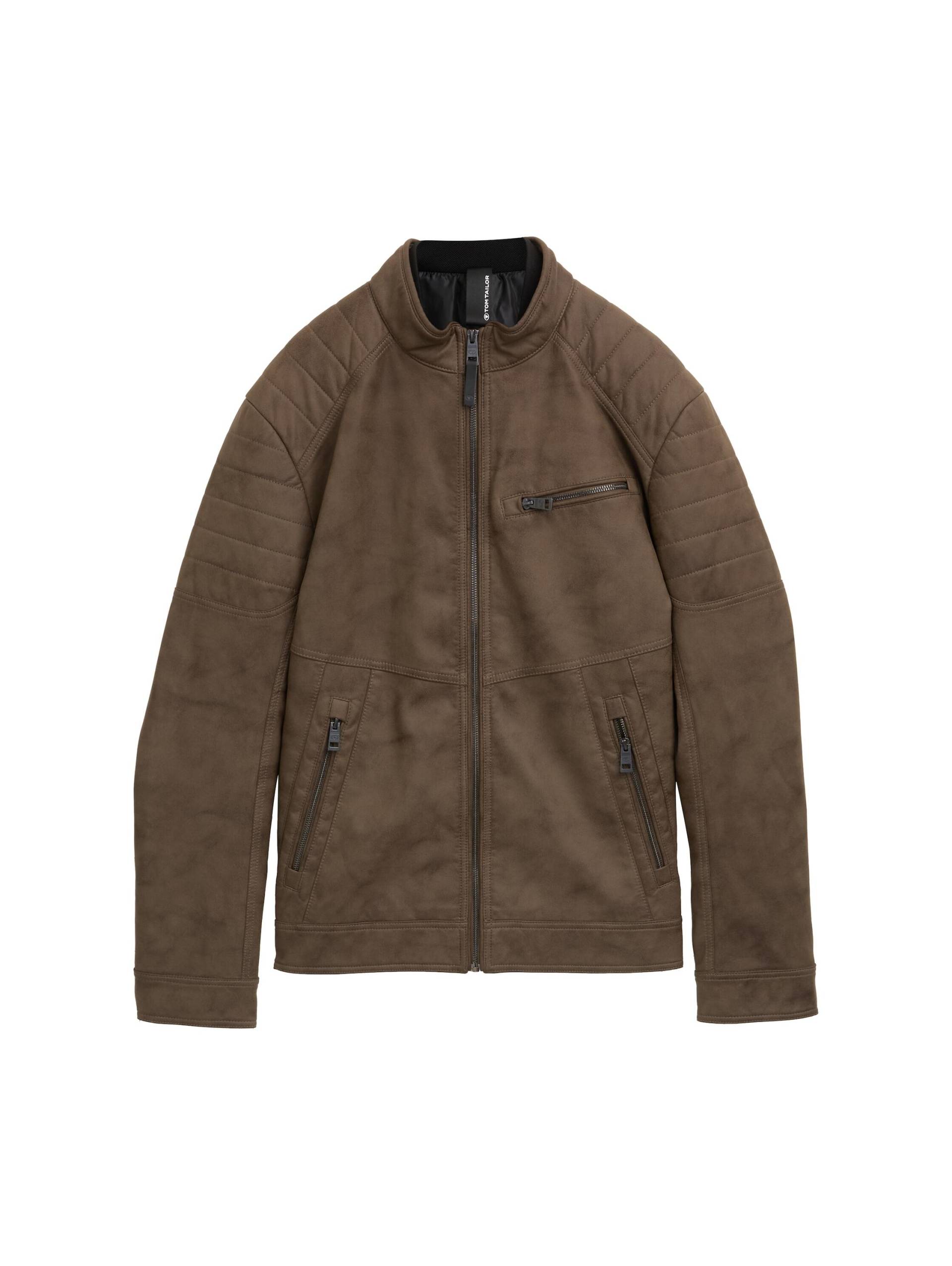 Tom Tailor - Bikerjacke aus Kunstleder buffalo brown fake leather - Gr. - XXL von Tom Tailor