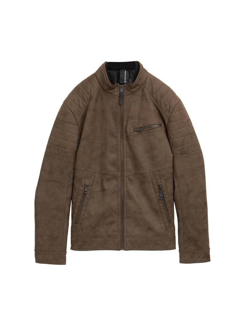 Tom Tailor - Bikerjacke aus Kunstleder buffalo brown fake leather - Gr. - XXL von Tom Tailor