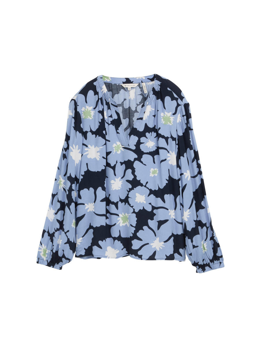 Tom Tailor - Bluse aus Viskose mit Muster blau - Gr. - 38 von Tom Tailor