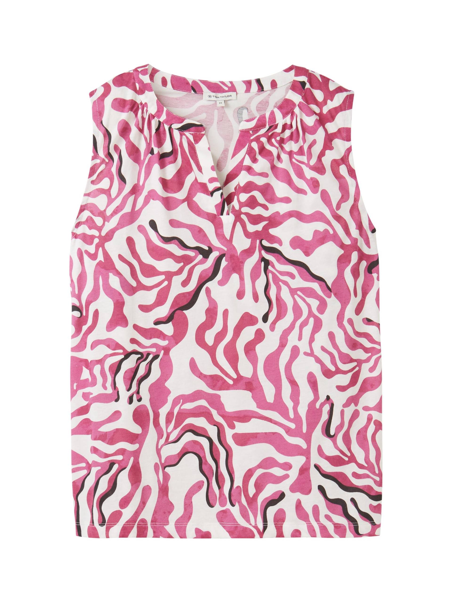 Tom Tailor - Bluse mit Allover Print pink cut palmtree design - Gr. - XXXL von Tom Tailor