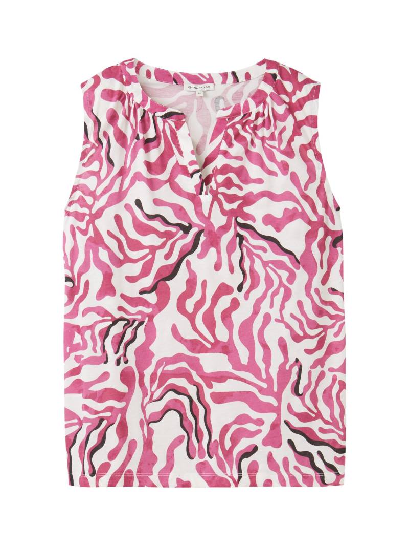 Tom Tailor - Bluse mit Allover Print pink cut palmtree design - Gr. - XXXL von Tom Tailor