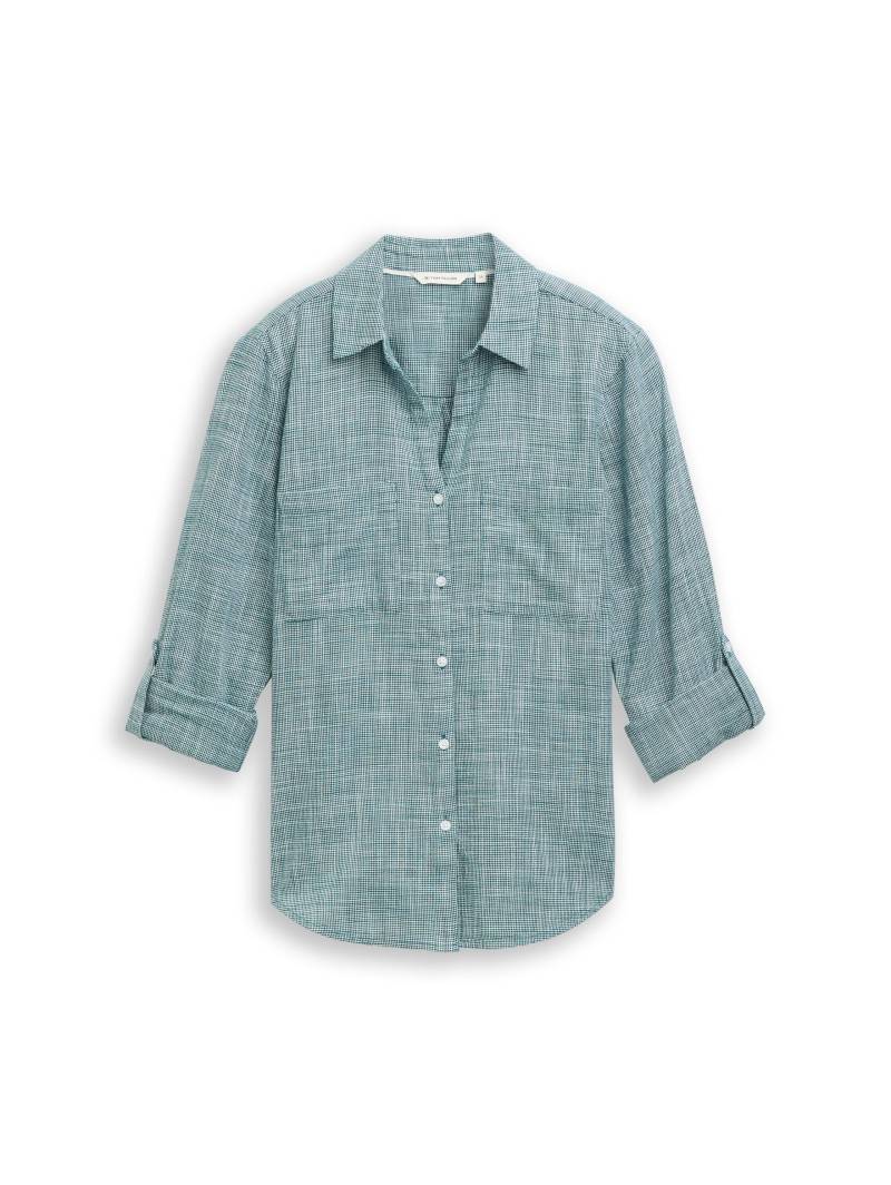 Tom Tailor - Bluse mit Brusttaschen deep meadow green - Gr. - 34 von Tom Tailor