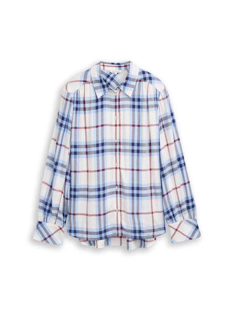 Tom Tailor - Bluse mit Karomuster off white blue big check - Gr. - 38 von Tom Tailor
