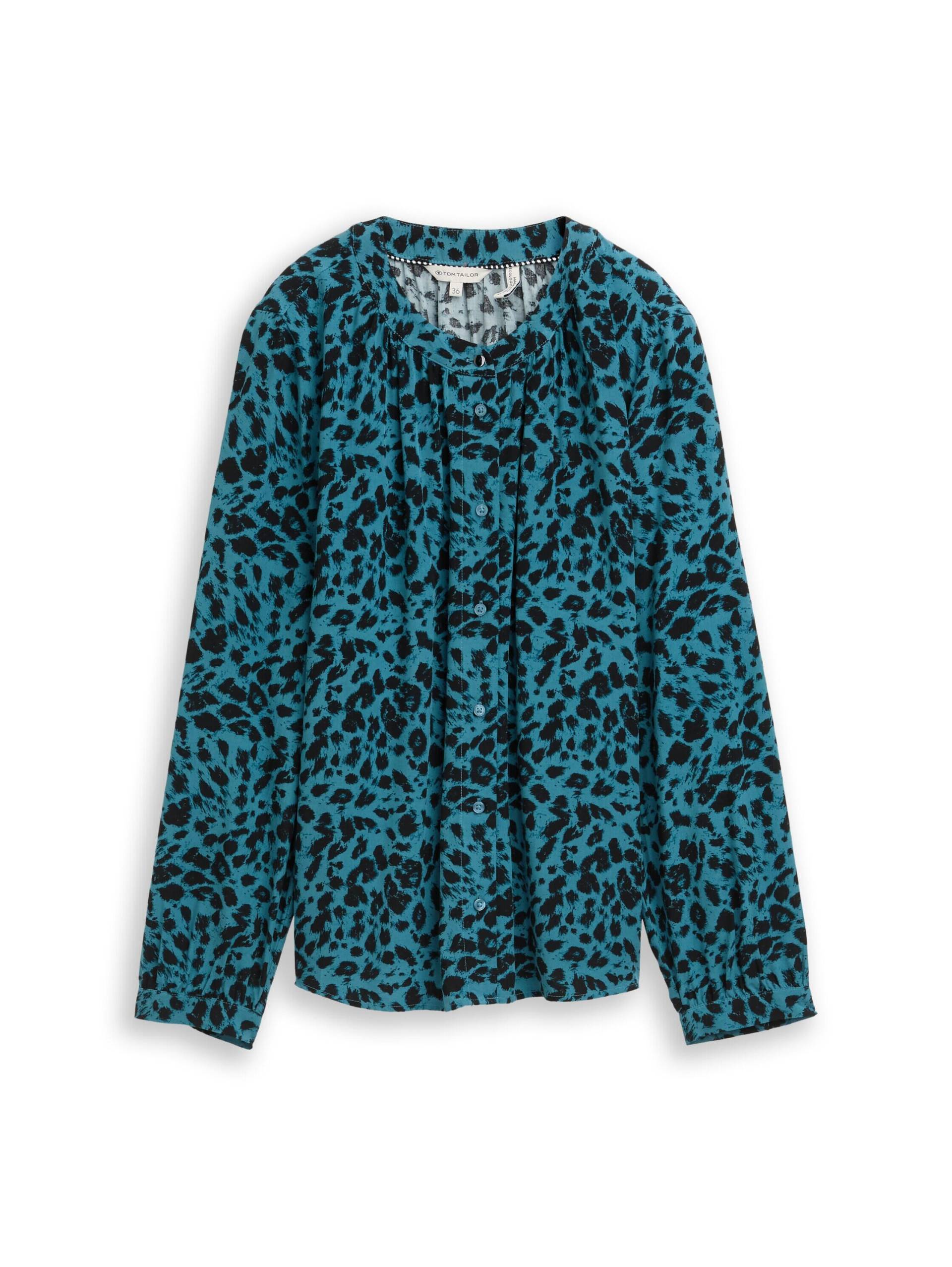 Tom Tailor - Bluse mit Leo-Print blue black small leo print - Gr. - 42 von Tom Tailor
