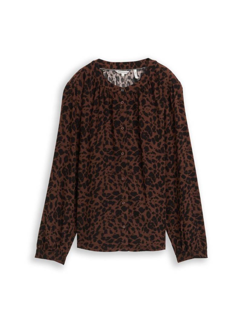 Tom Tailor - Bluse mit Leo-Print brown black small leo print - Gr. - 40 von Tom Tailor