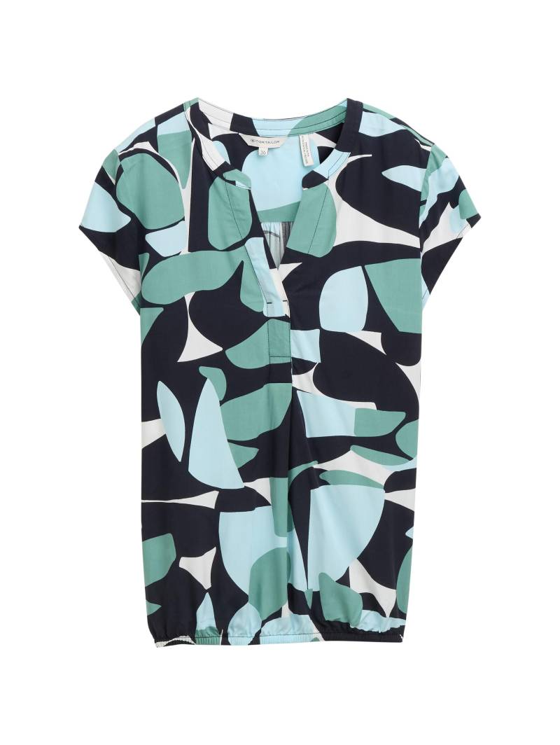 Tom Tailor - Bluse mit Muster green dots and shapes design - Gr. - 40 von Tom Tailor